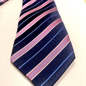 ETON Tie: pink/ blue stripe